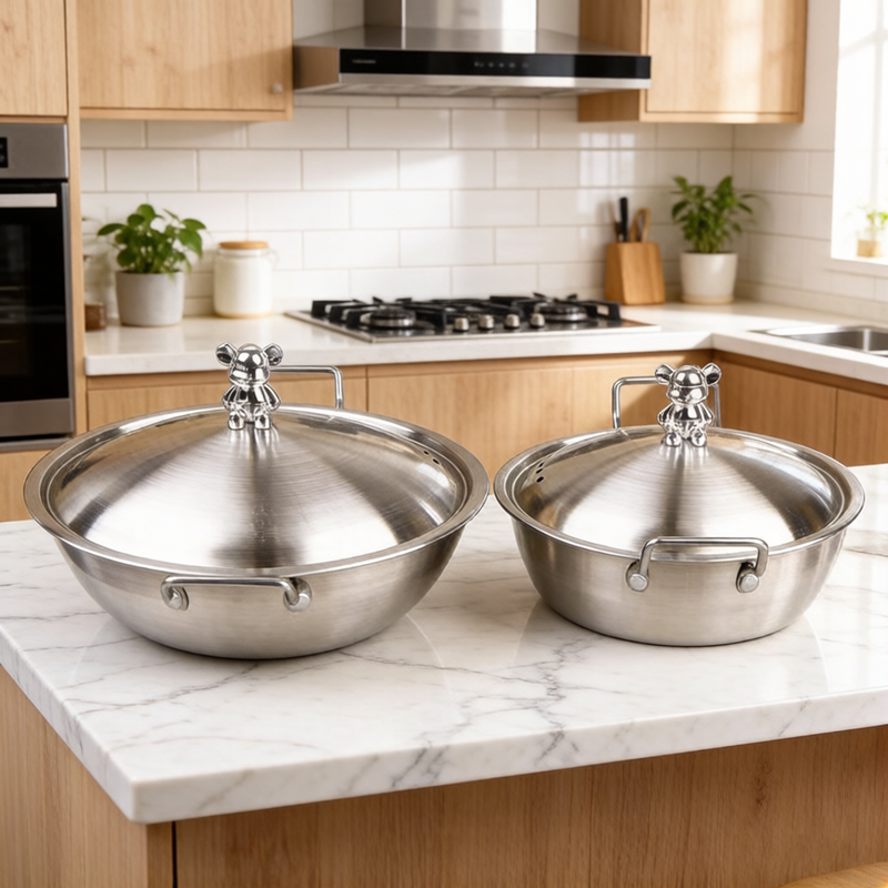 Dim Sum Basket - 201 Stainless Steel Bowl with Double-ear