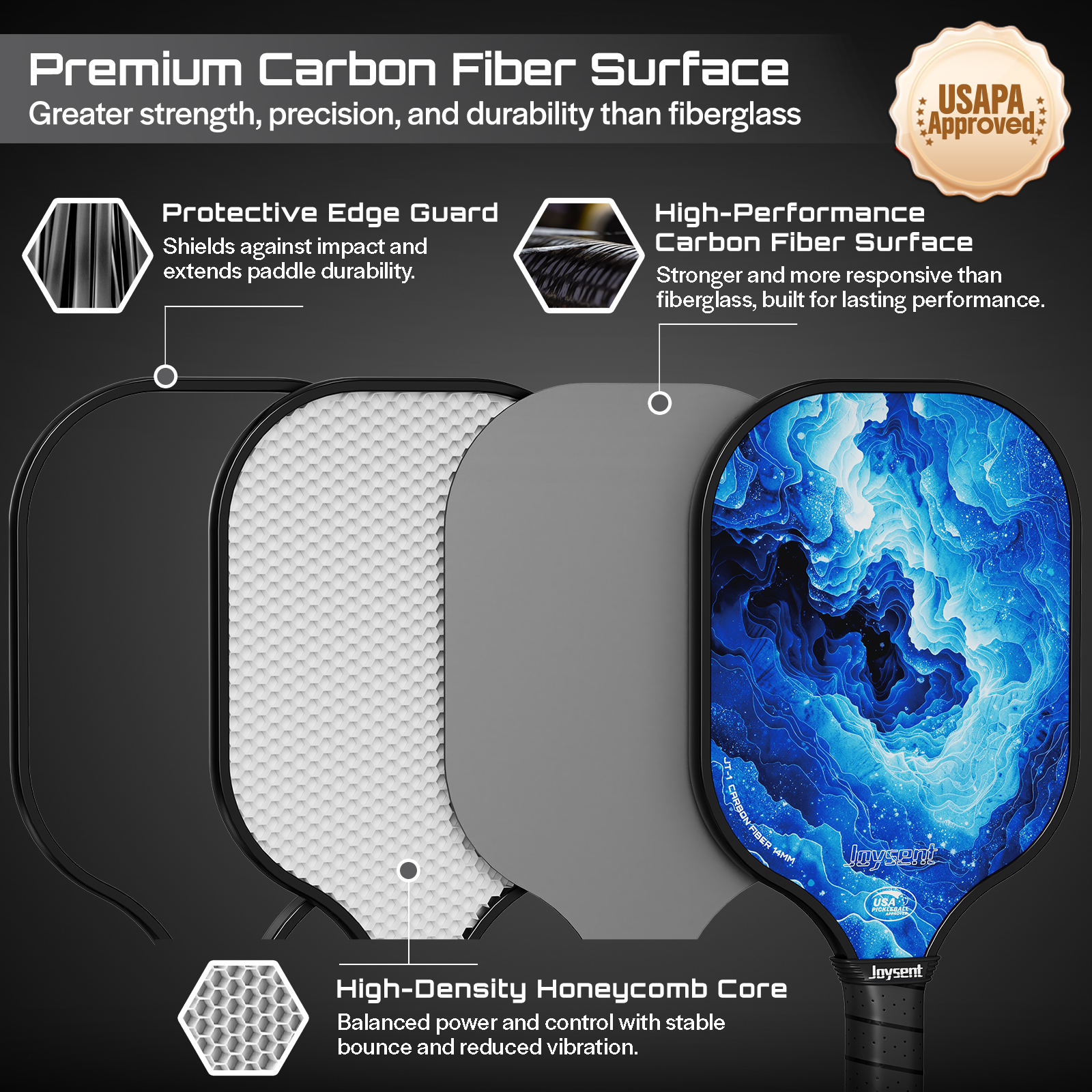 Joysent USAPA Approve Pickleba - Crepe Pan Carbon recension och pris