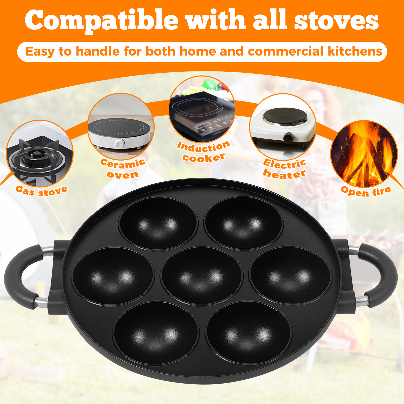 16/7 Holes Takoyaki Pan Alumin - Takoyaki Grill Plate recension och pris