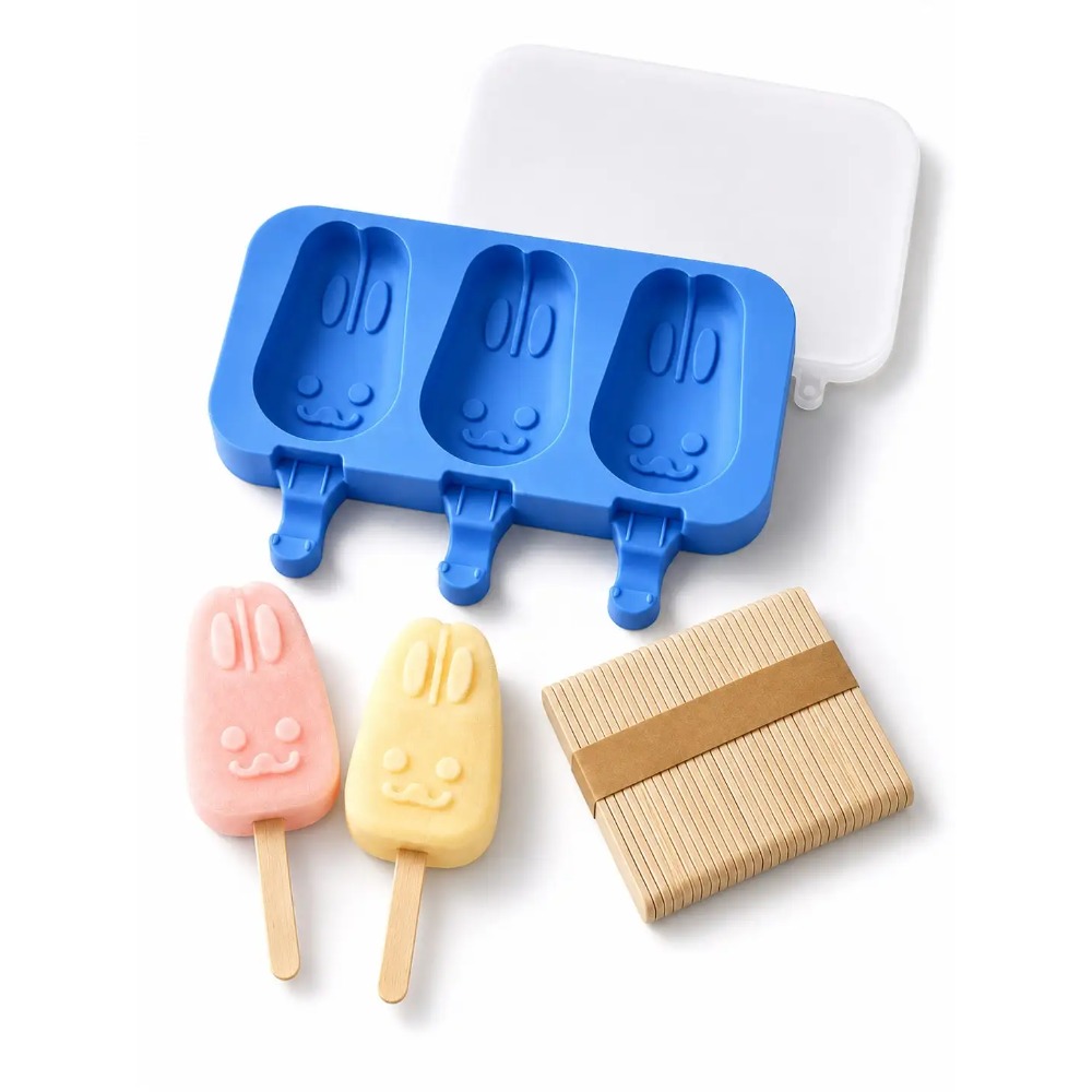 1pc 3-Cavity Silicone Popsicle - Bunny Cake Mold recension och pris