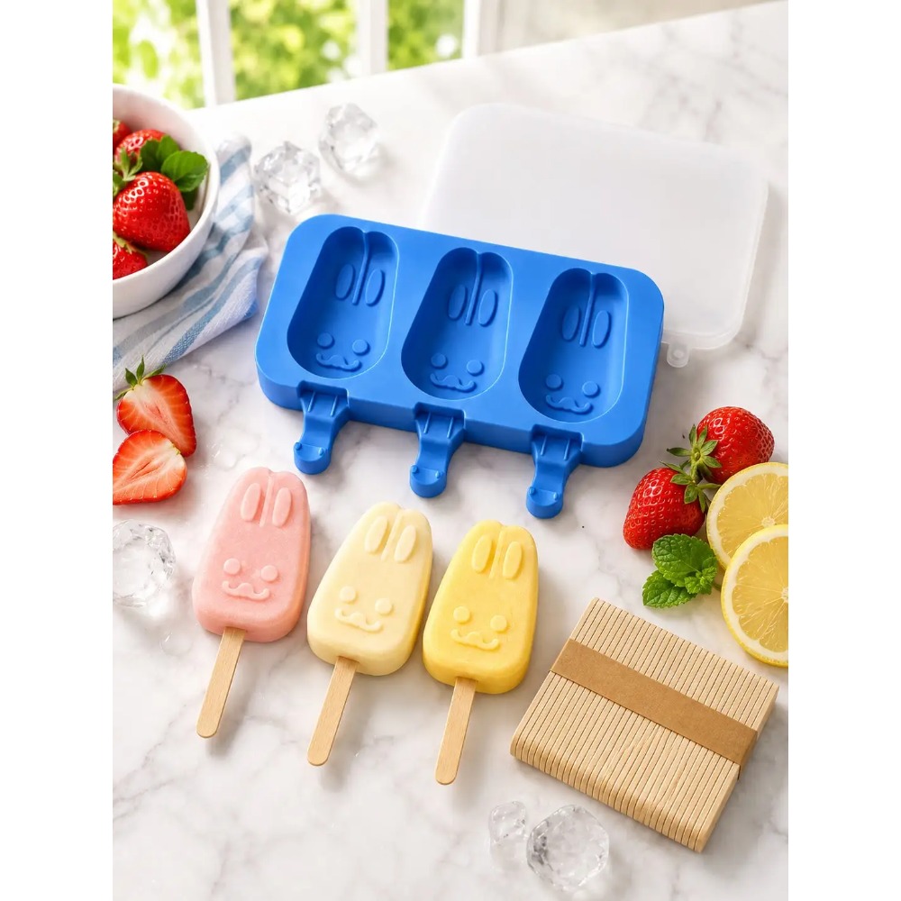 1pc 3-Cavity Silicone Popsicle - Bunny Cake Mold recension och pris