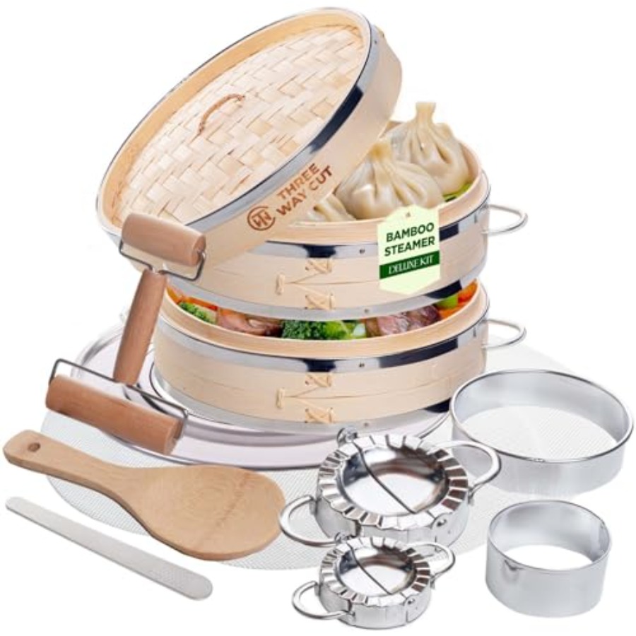 2-tier 10 Bamboo Steamer with  - Bao Steamer Bamboo recension och pris