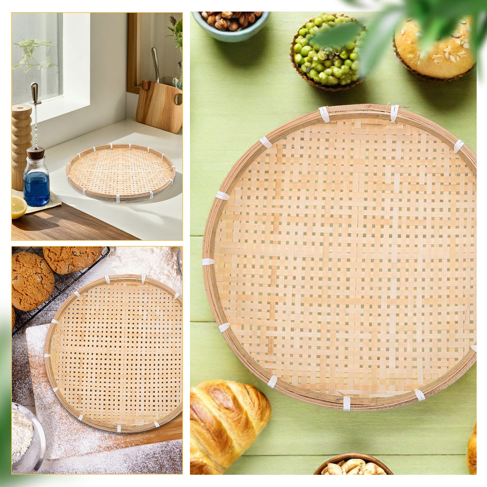 35Cm Round Bamboo Sieve Basket - Dim Sum Basket recension och pris