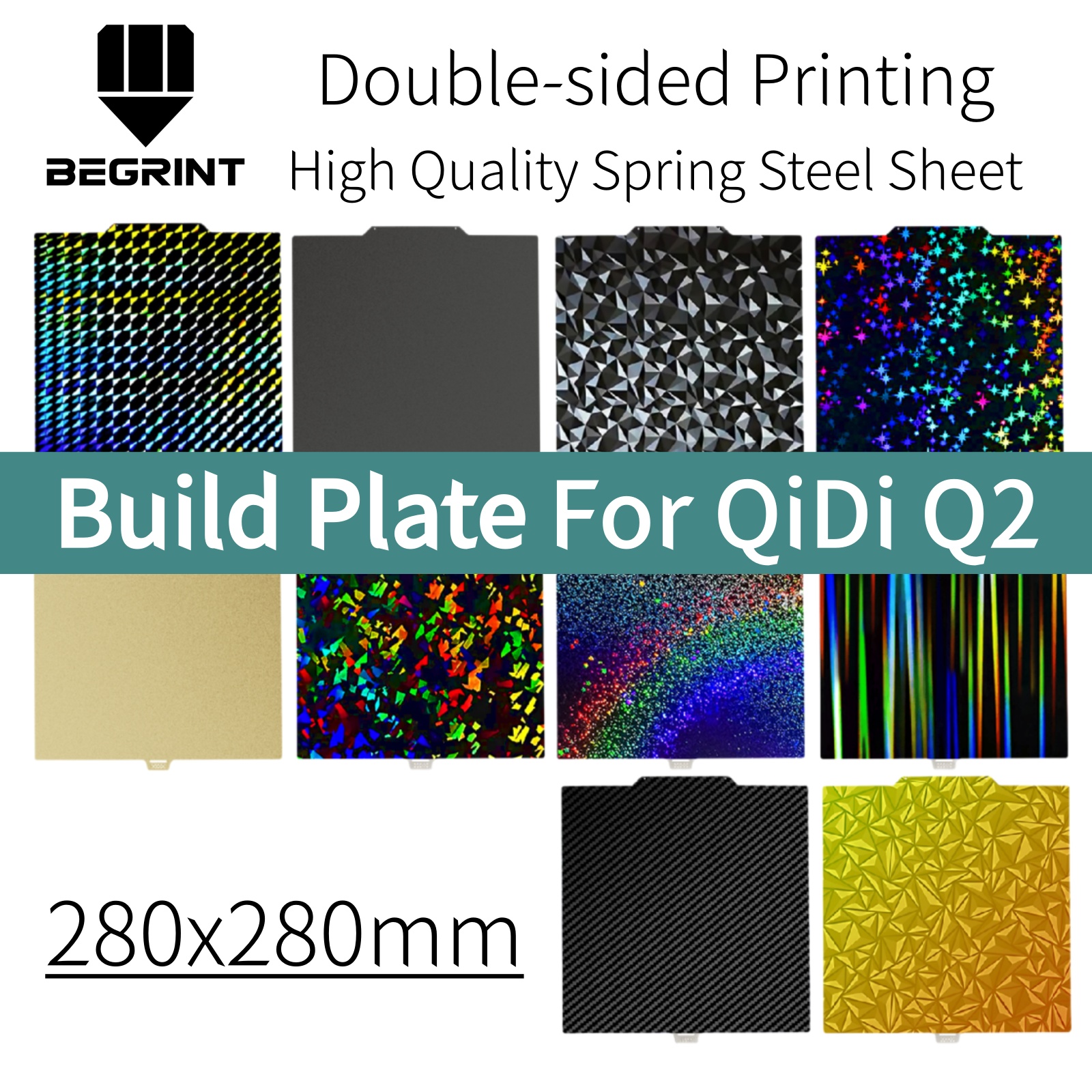 Build Plate For QIDI Q2 PEI PE - Crepe Pan Carbon recension och pris
