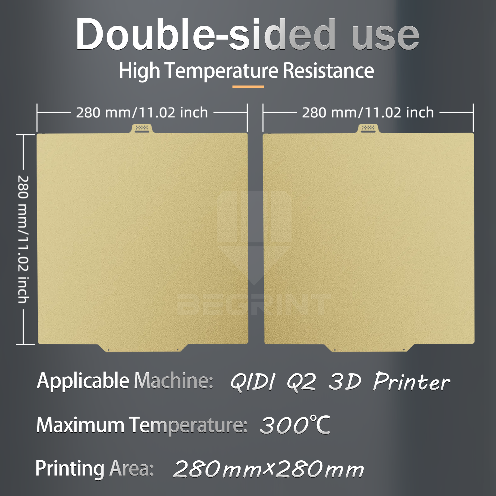 Build Plate For QIDI Q2 PEI PE - Crepe Pan Carbon recension och pris
