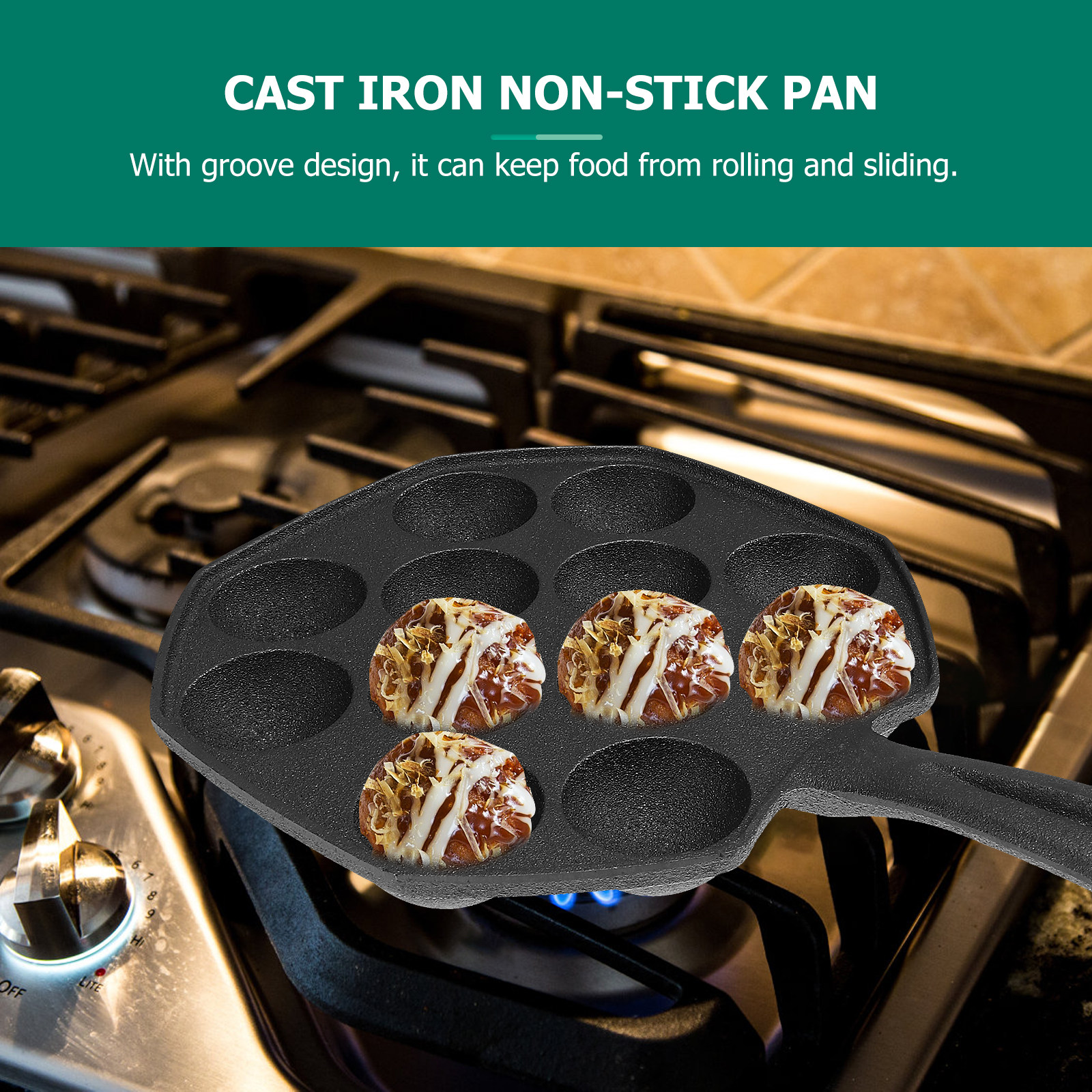 Takoyaki Pan 12 Molds Cast Iro - Takoyaki Grill Plate recension och pris